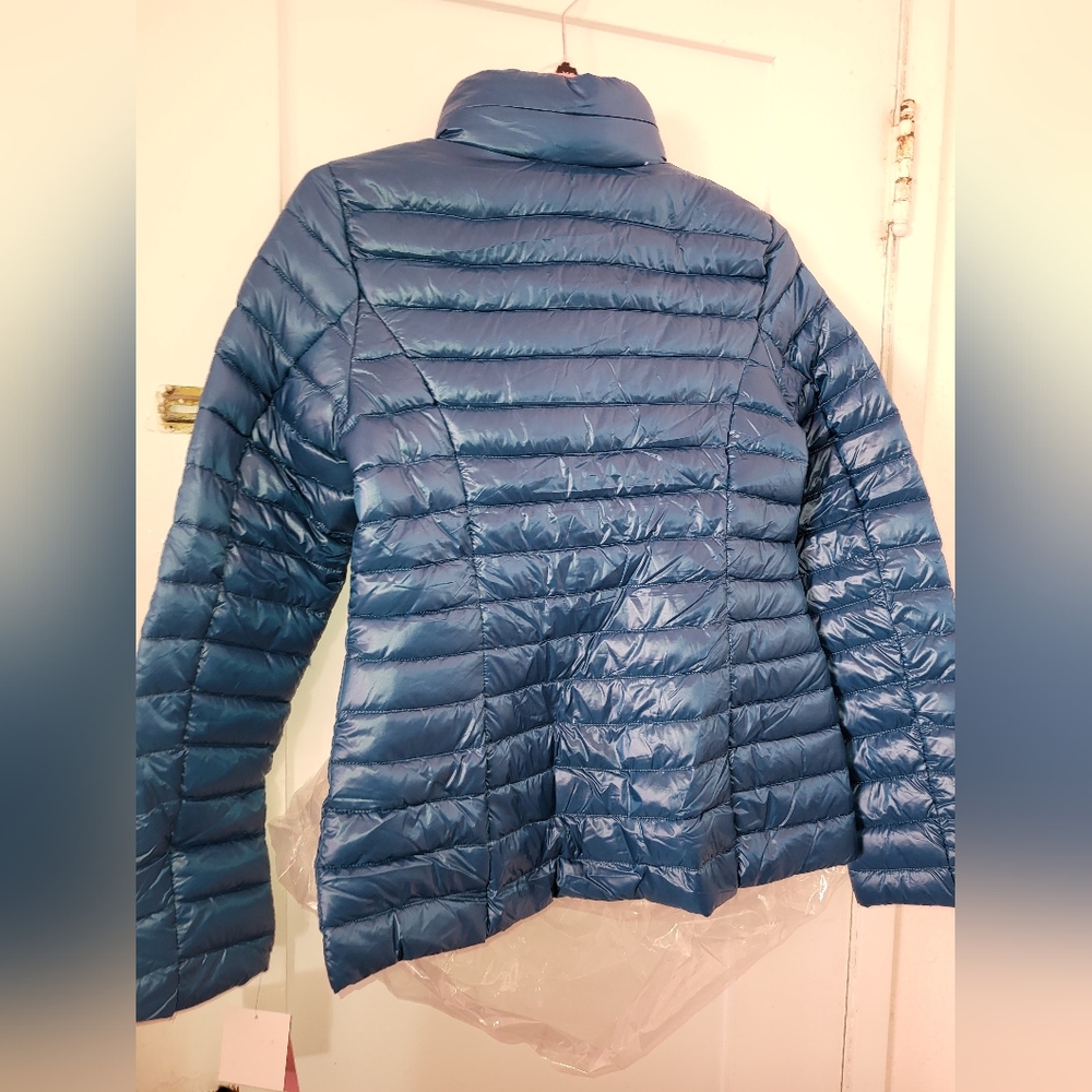 NWT KATE SPADE Packable Down Jacket size XS Peacock Blue - Picture 10 of 14